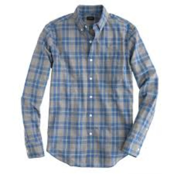 J. Crew Other - J. Crew Secret Wash blue plaid Button Shirt Sz L